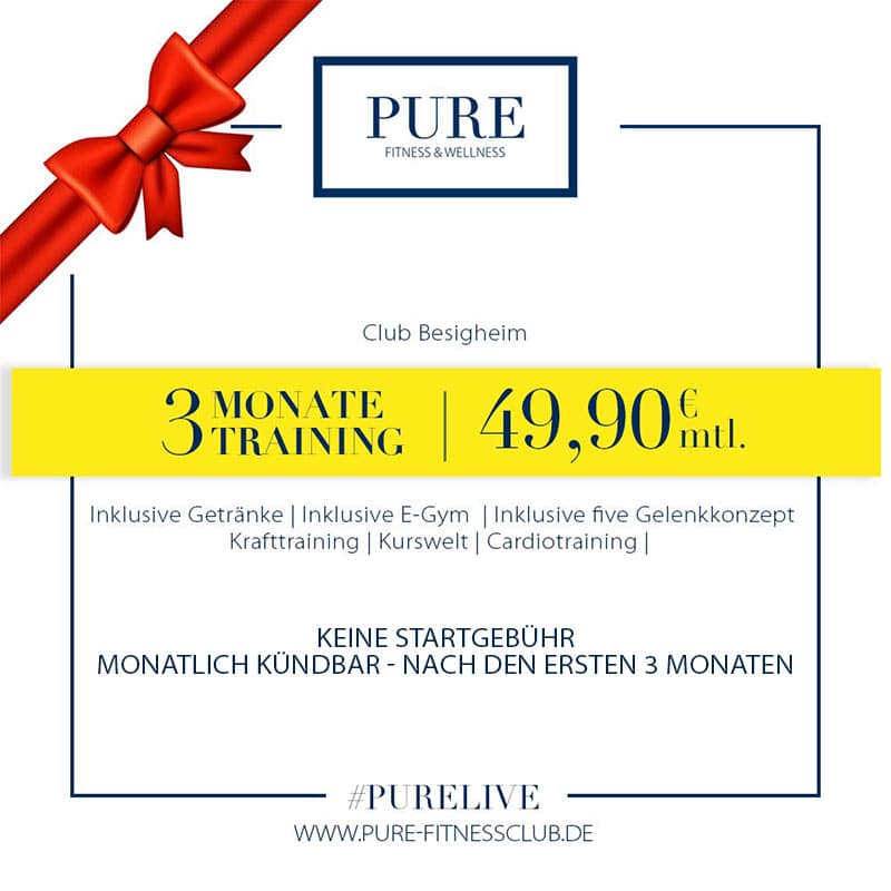3 Monate im PURE Fitness & Wellness